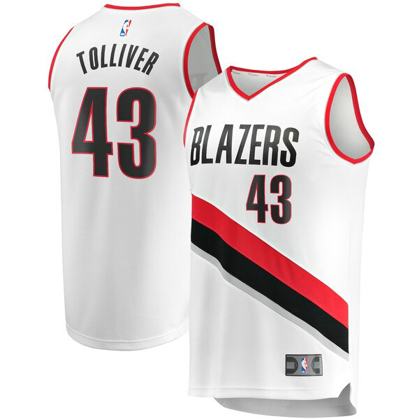 Maillot nba Portland Trail Blazers Association Edition Homme Anthony Tolliver 43 Blanc